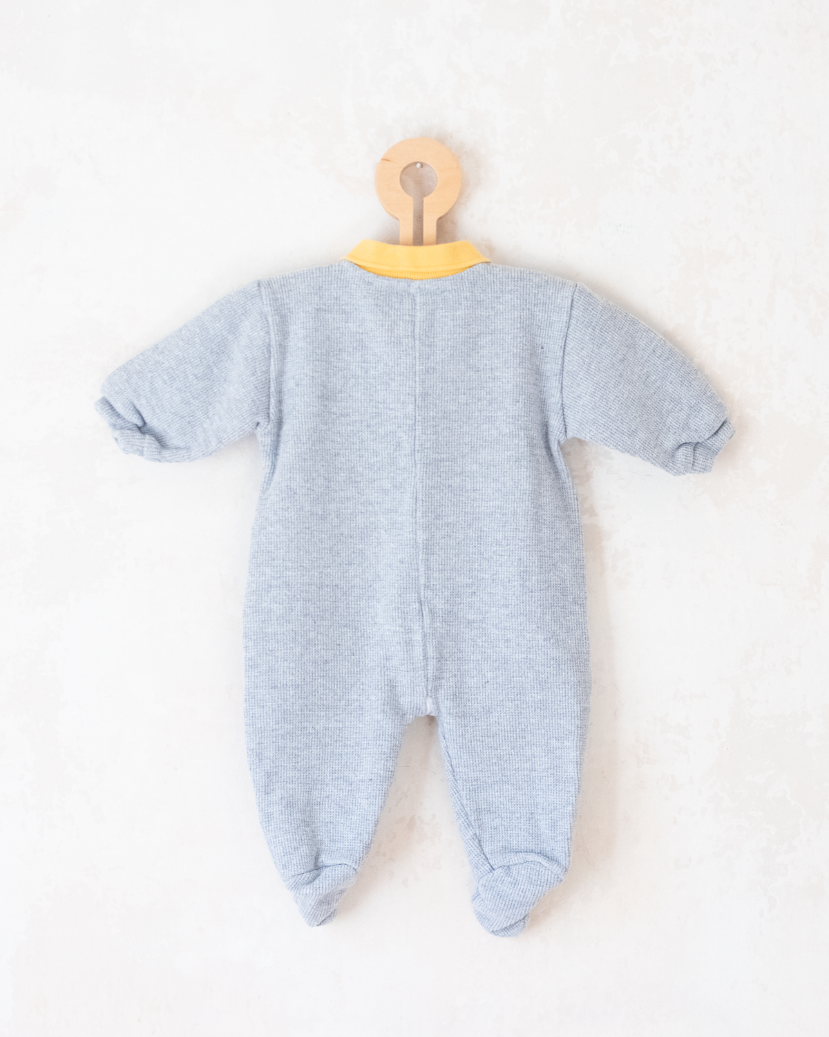 Grey overall with Babar the King embroidery | 3-6 months