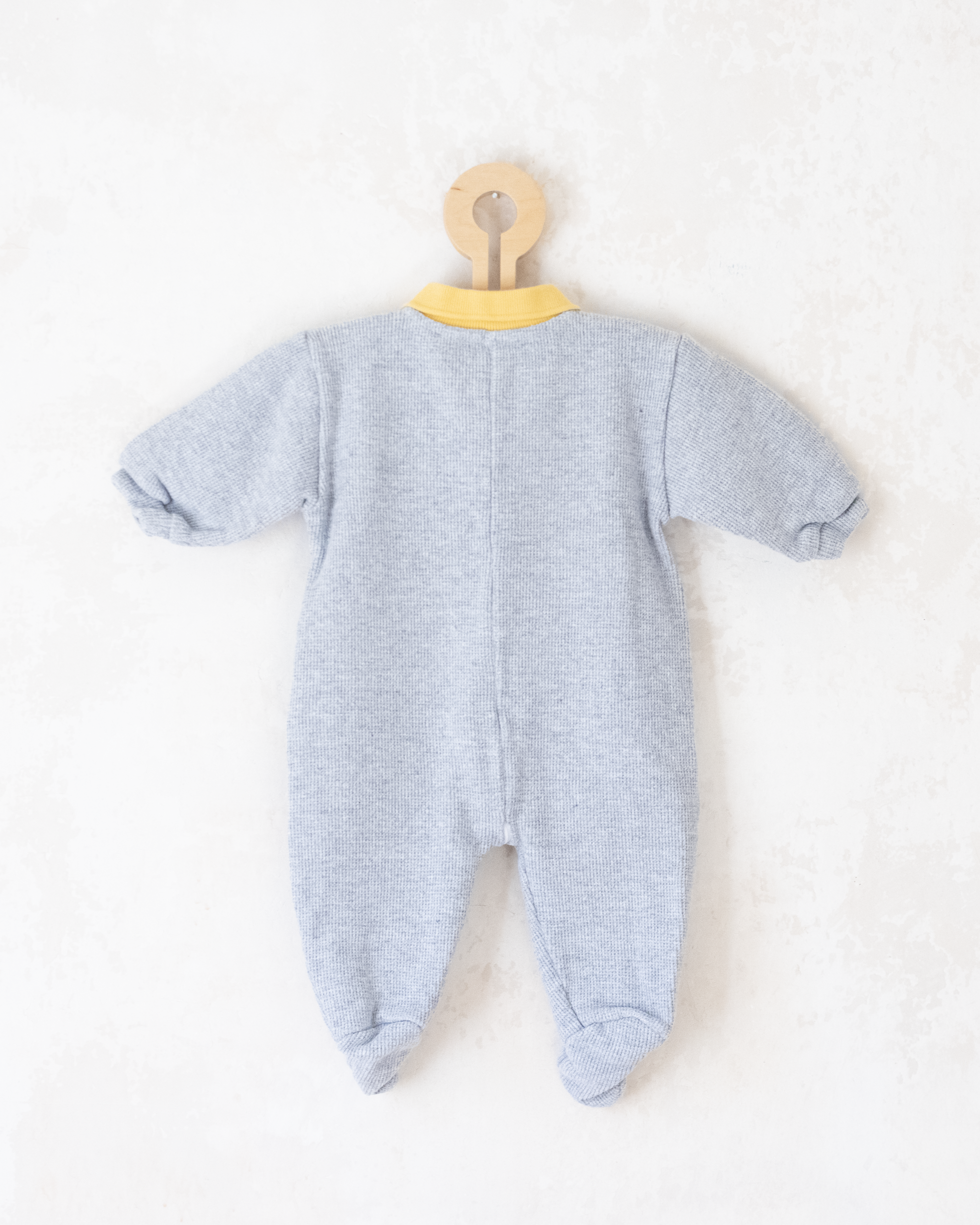 אוברול אפור עם רקמות של המלך בבר | 3-6 חודשים