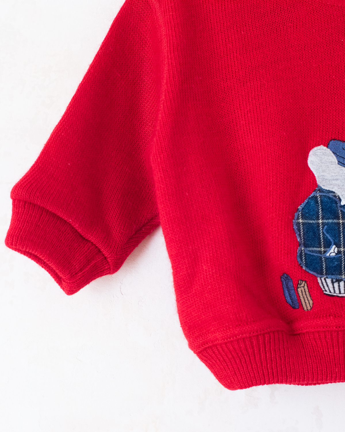 Red sweater with embroidery of King Babar | 3-6 months