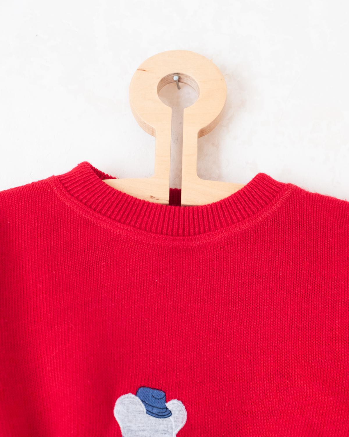 Red sweater with embroidery of King Babar | 3-6 months