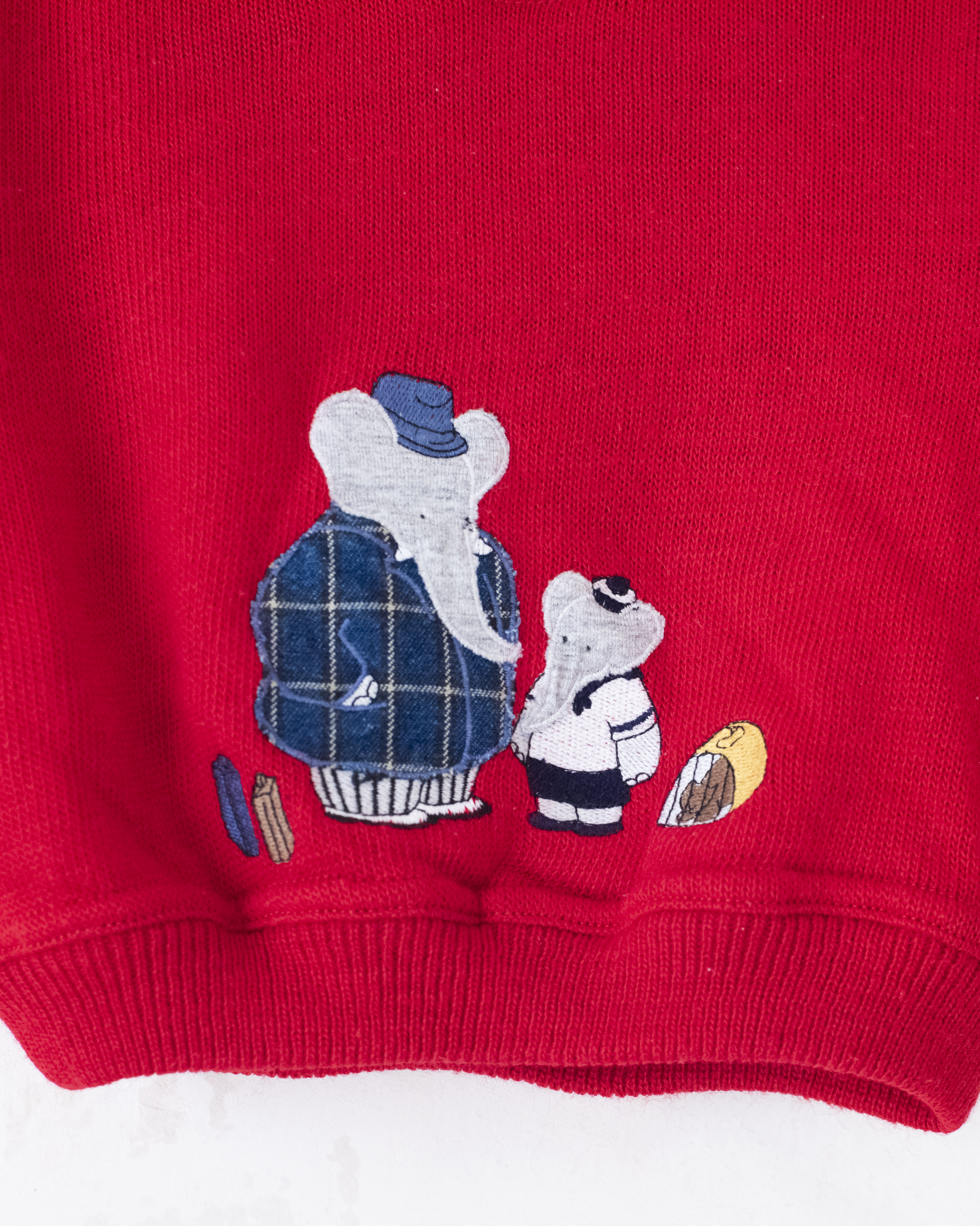 סוודר אדום עם רקמות של המלך בבר | 3-6 חודשים