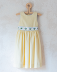שמלה צהובה עם זרי פרחים רקומים | 3-4 שנים