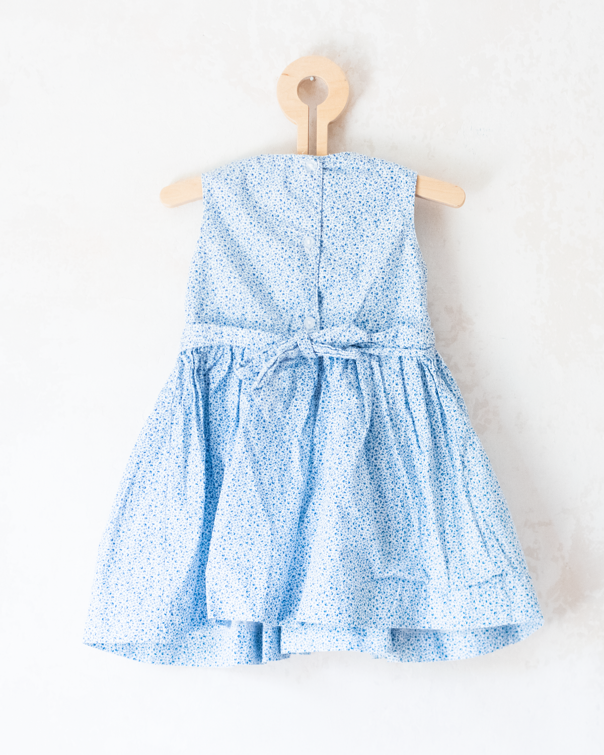 Light blue floral dress with flower embroidery | 9-12 months