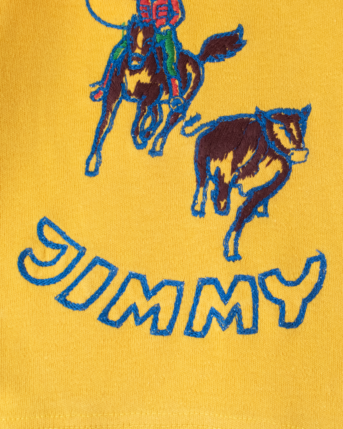 Yellow 70s T-shirt with Jimmy the Cowboy | 18-24 months