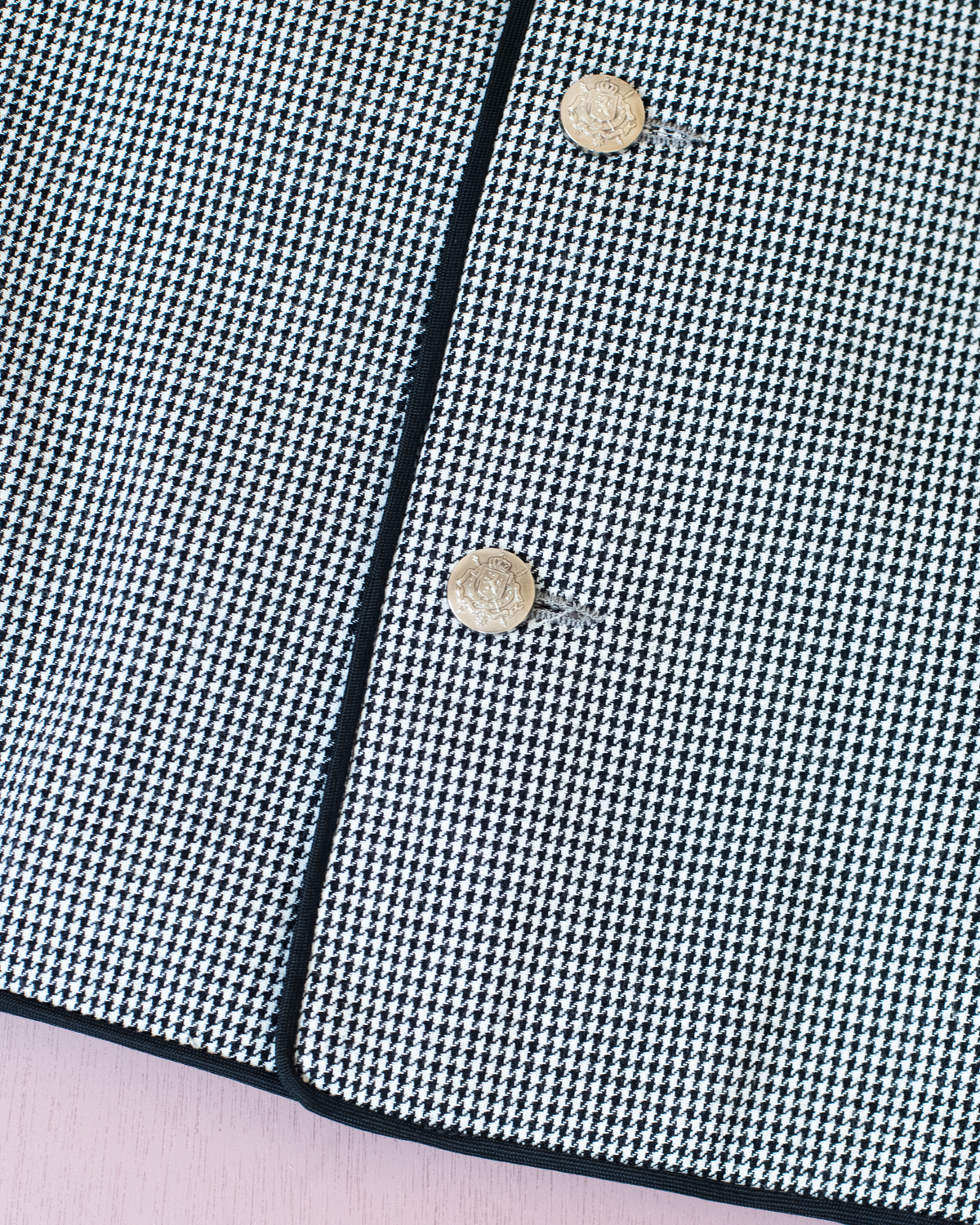 Pepita Tailored Jacket in Black and White | Belgian Dead Stock from the Seventies | 5-6 Years