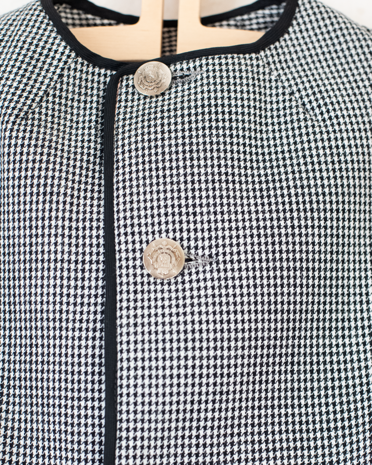 Pepita Tailored Jacket in Black and White | Belgian Dead Stock from the Seventies | 5-6 Years