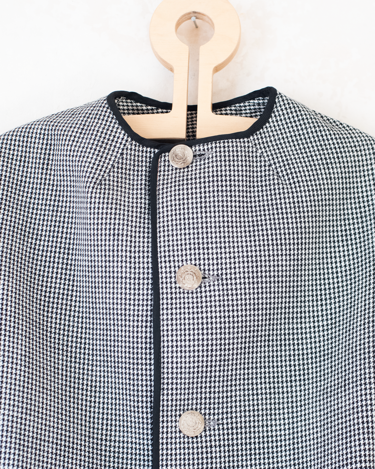 Pepita Tailored Jacket in Black and White | Belgian Dead Stock from the Seventies | 5-6 Years