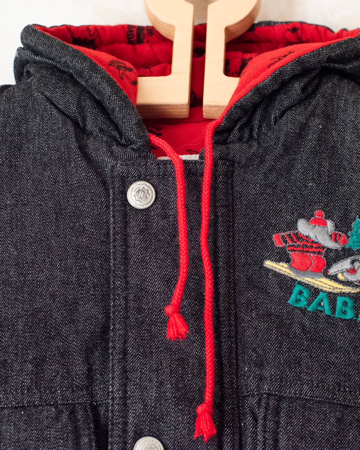 Black jacket with King Babar skiing | French deadstock | 3-6 months