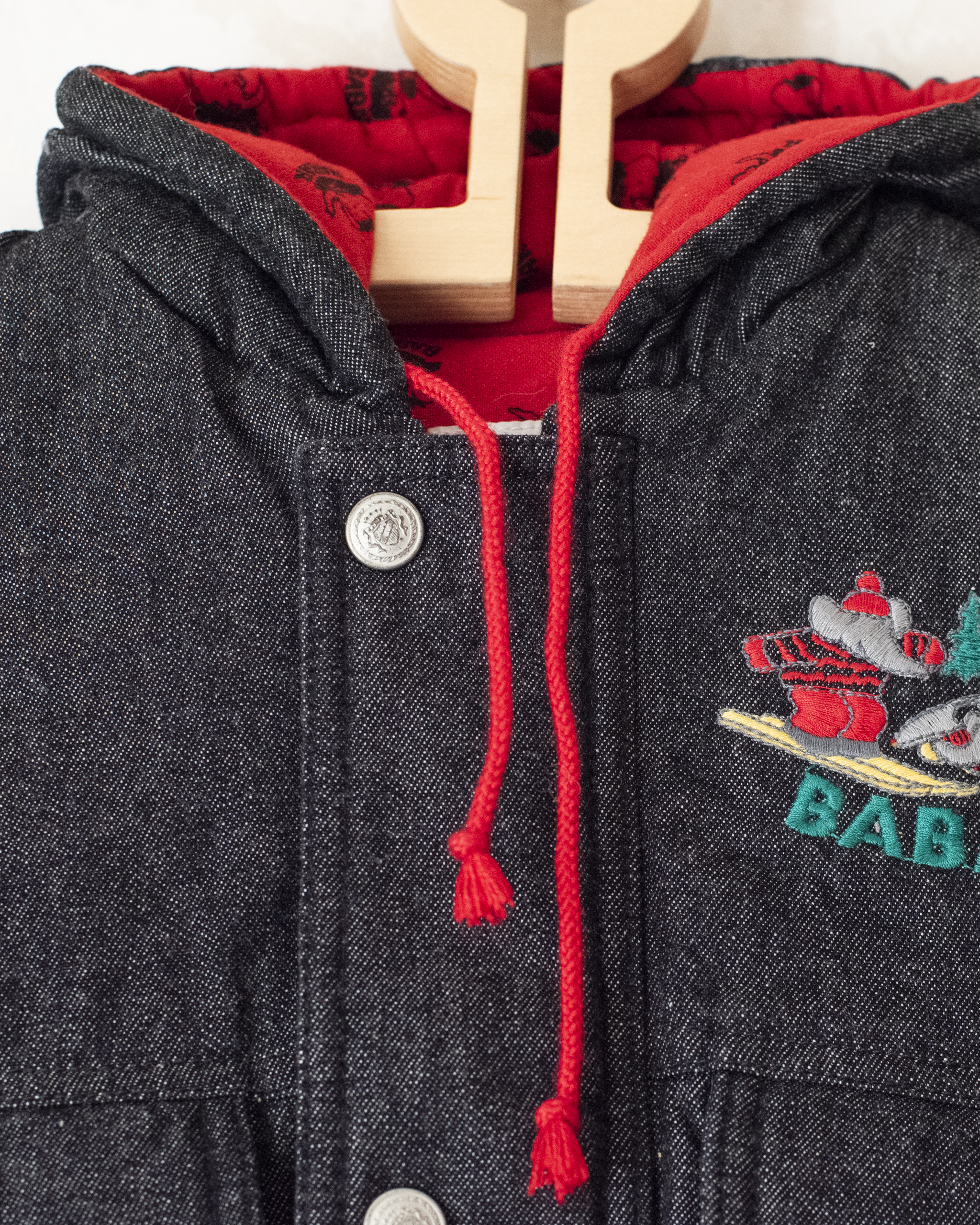 מעיל שחור עם המלך בבר גולש סקי | דד סטוק צרפתי | 3-6 חודשים