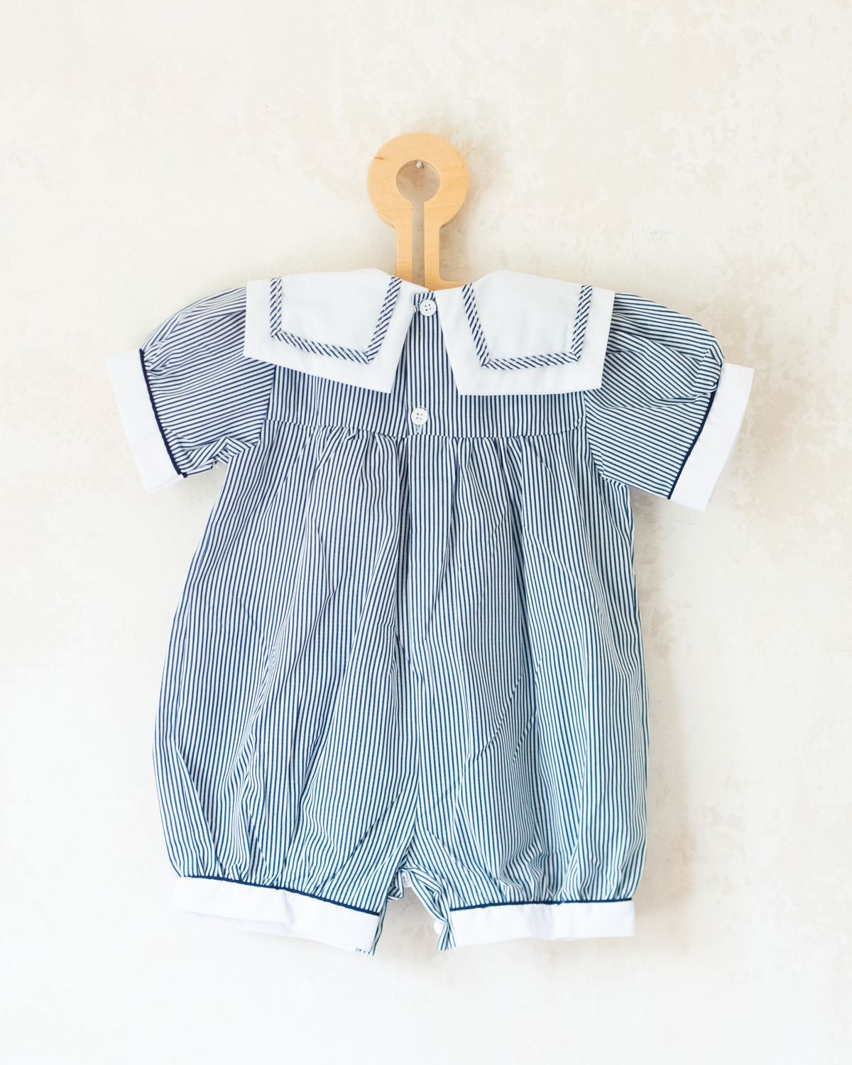 Striped overalls with sailor collar | 12-18 months