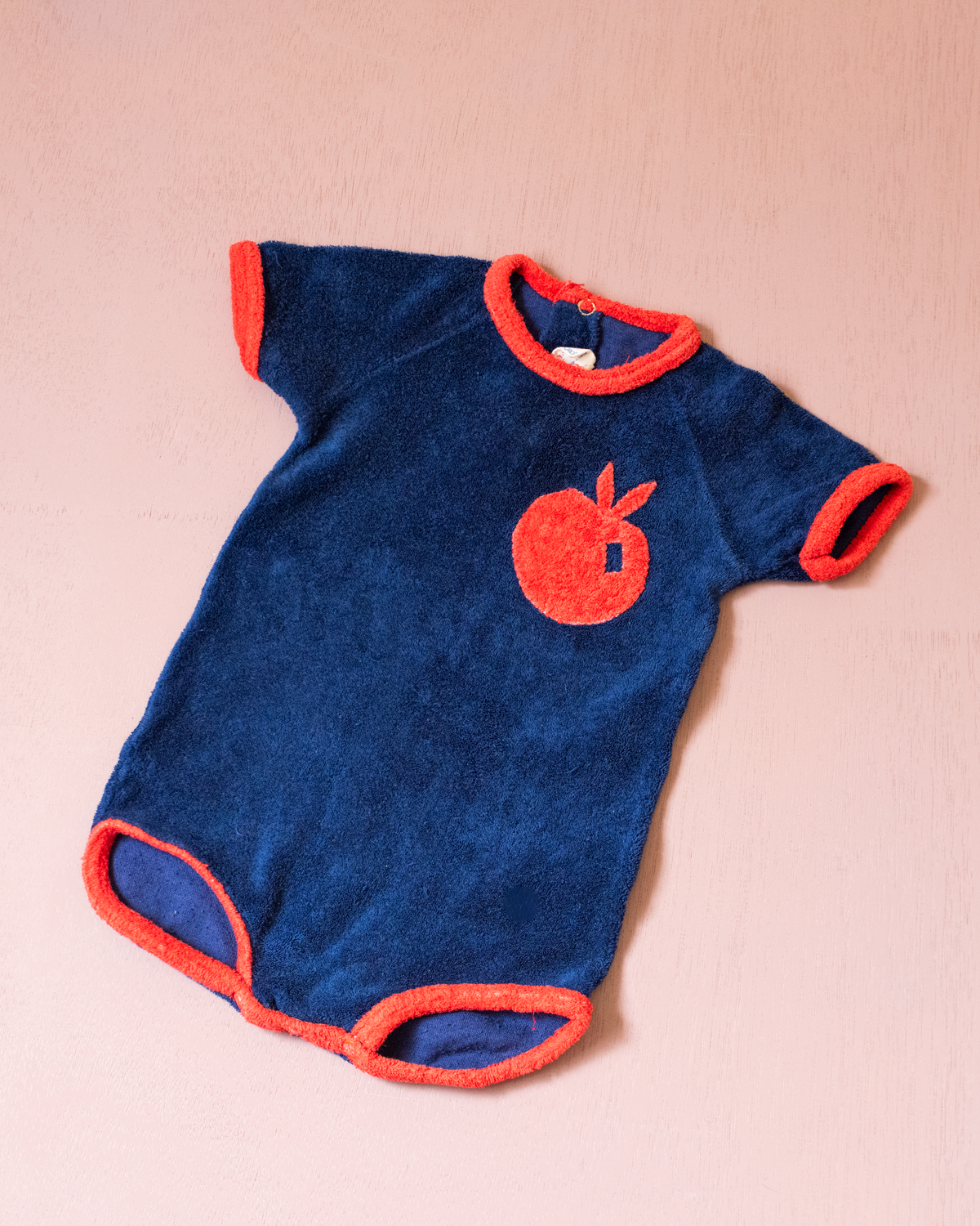 Towel cloth overalls with apple | 6-9 months