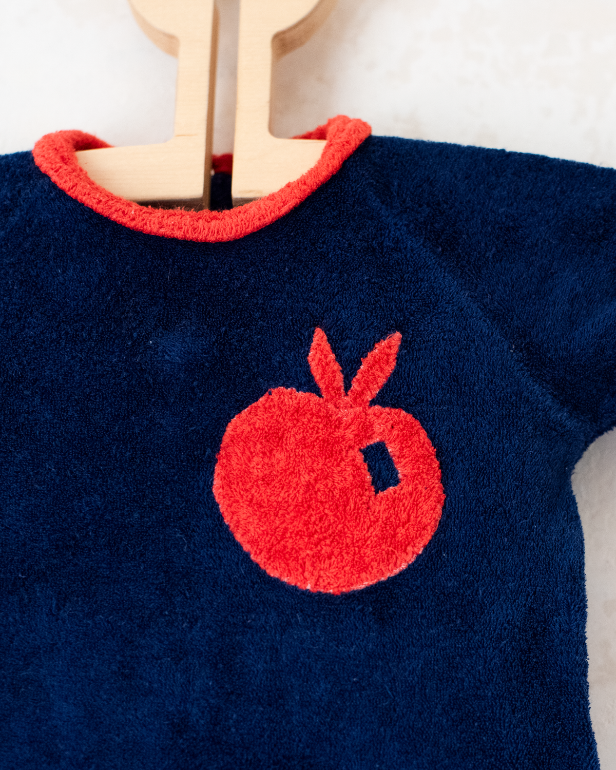 Towel cloth overalls with apple | 6-9 months