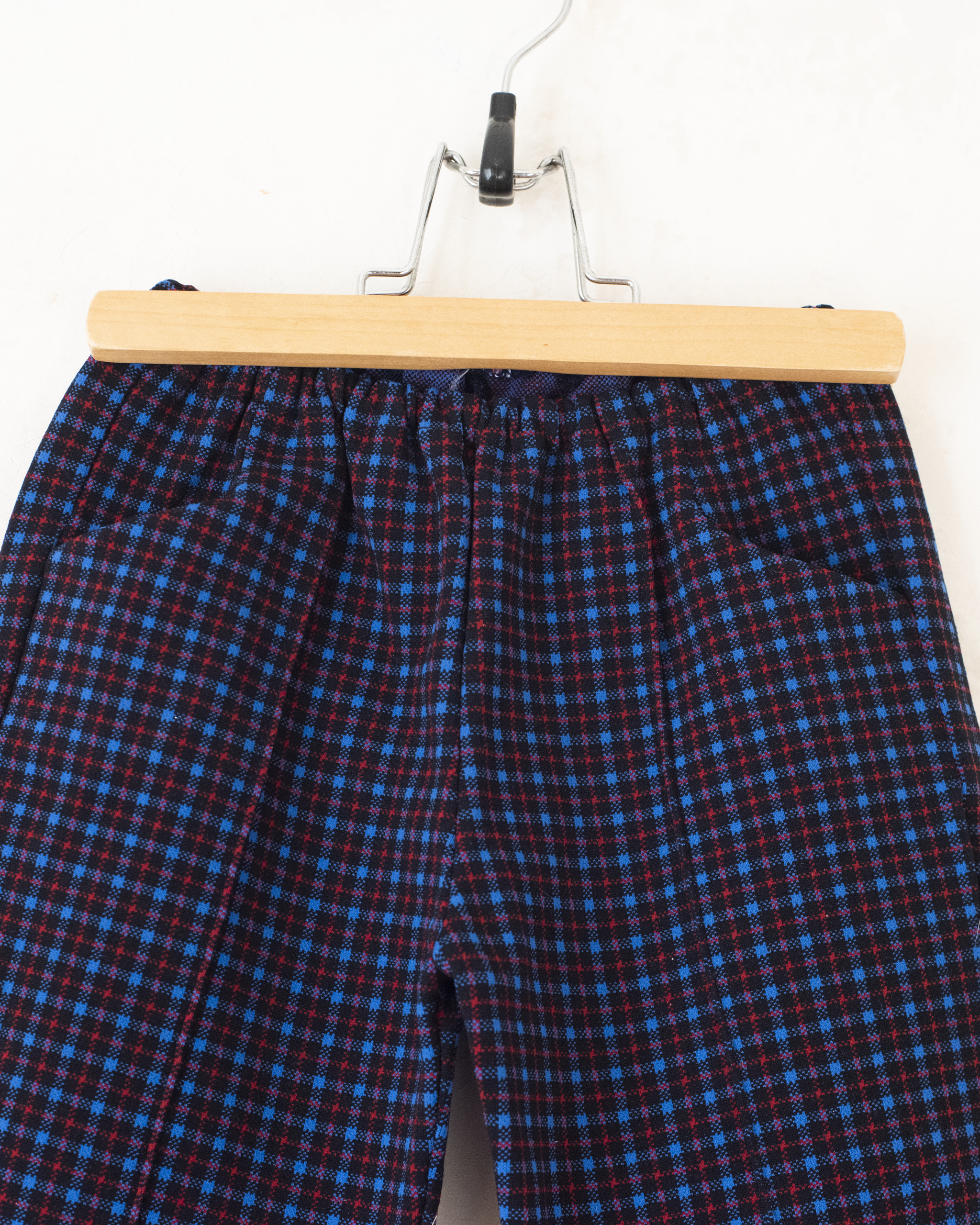 מכנסי רגליות משובצים | דד סטוק צרפתי מהסבנטיז | 6-7 שנים