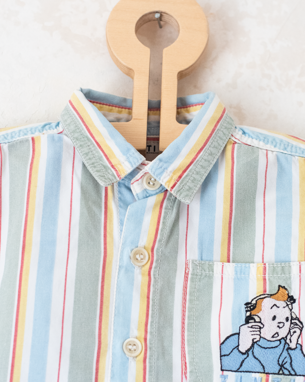 Striped button-down shirt with Tintin | 3-4 years