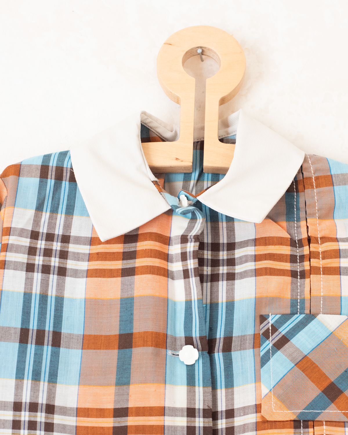 Plaid tunic from the seventies | 6-7 years