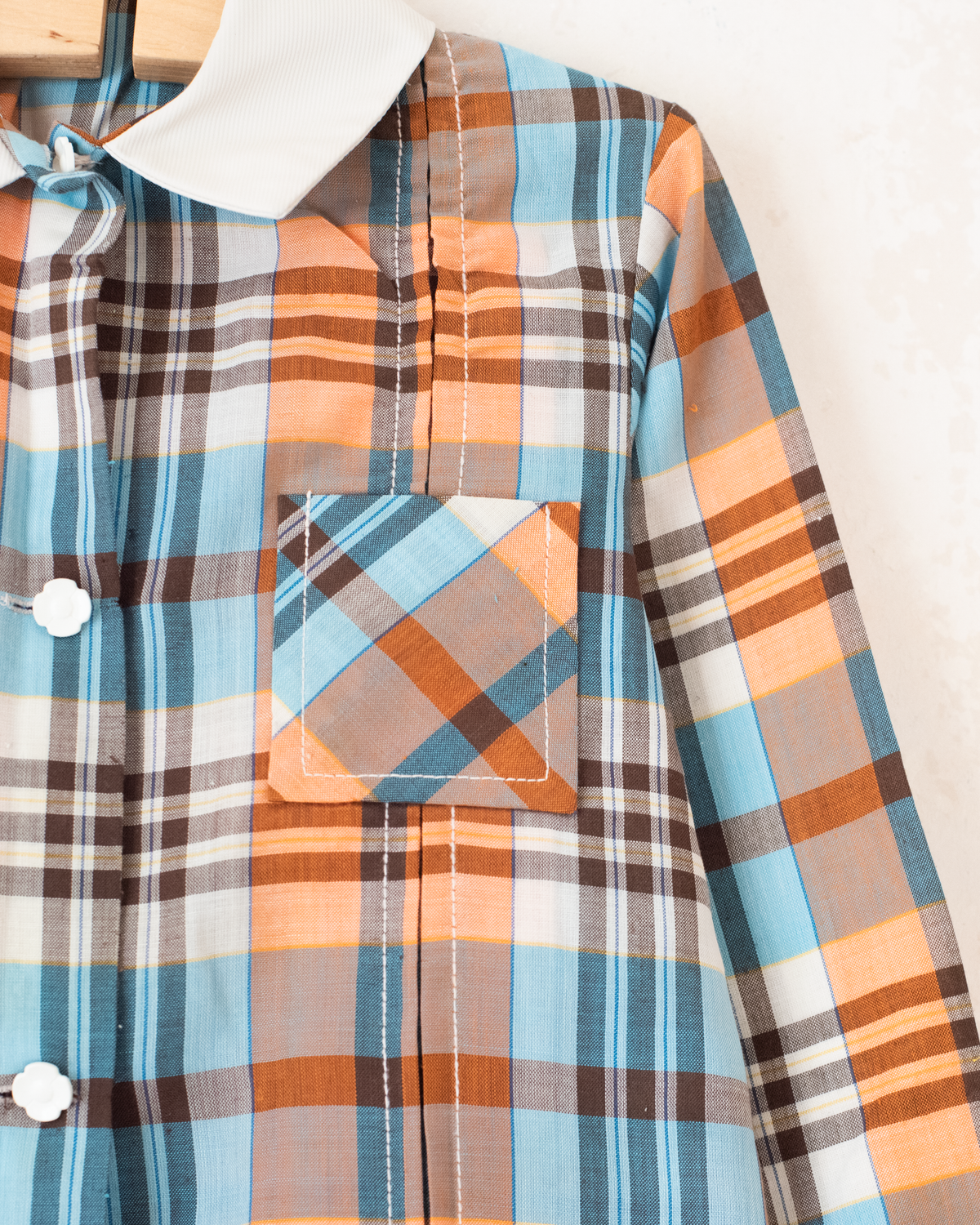 Plaid tunic from the seventies | 6-7 years