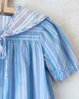 שמלת כותנה עם פסים בצבעי פסטל | 6-7 שנים