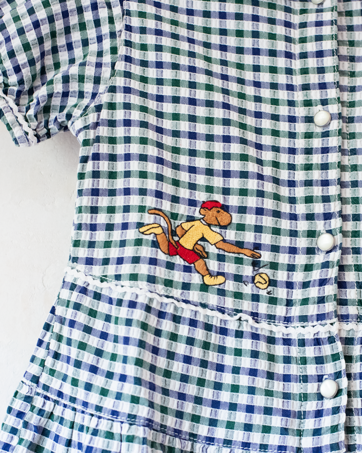 Plaid dress with ruffles and embroidery by King Bebar and Zafir | 5-6 years