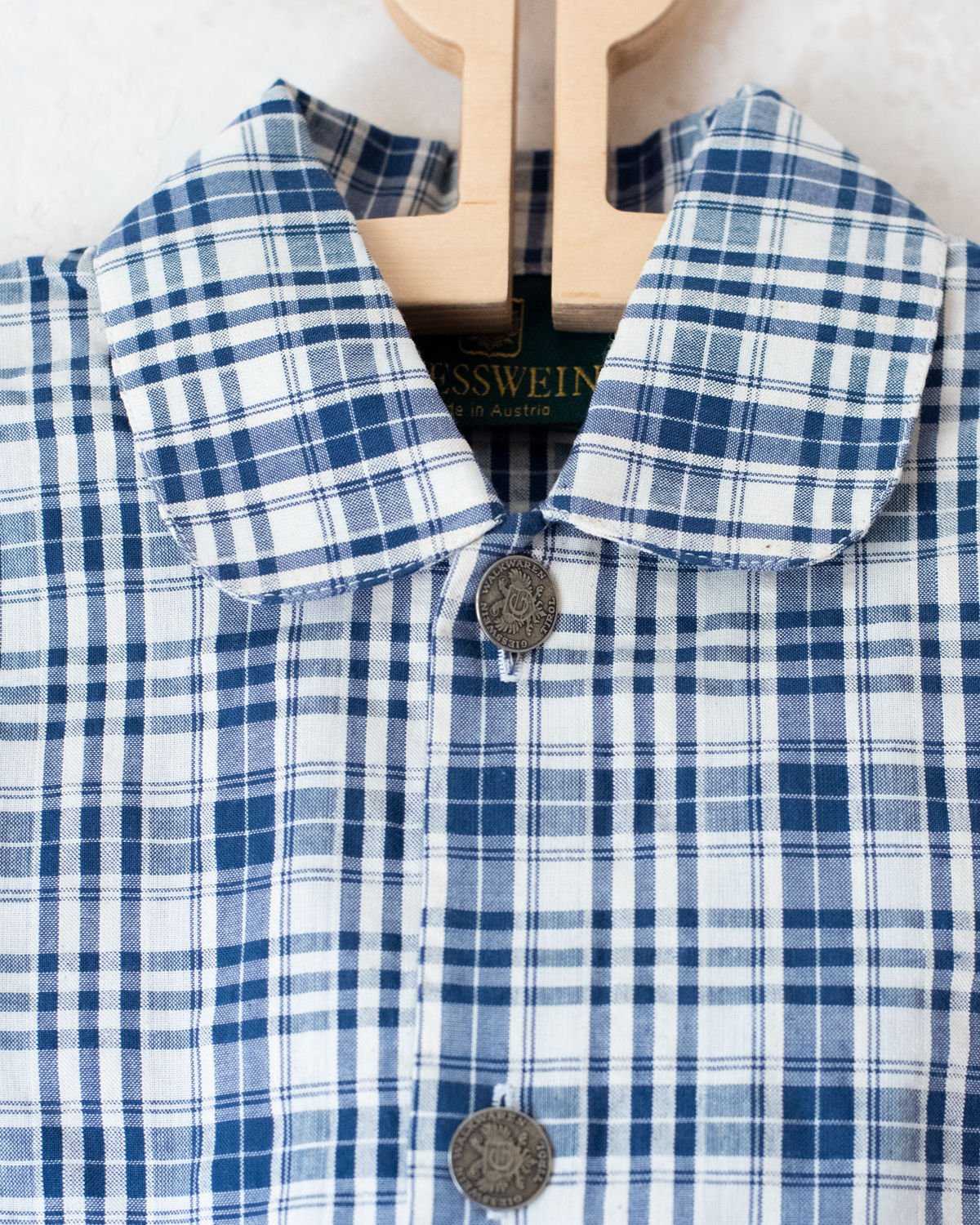 Plaid button-down shirt | Dead stock from Austria | 4-5 years