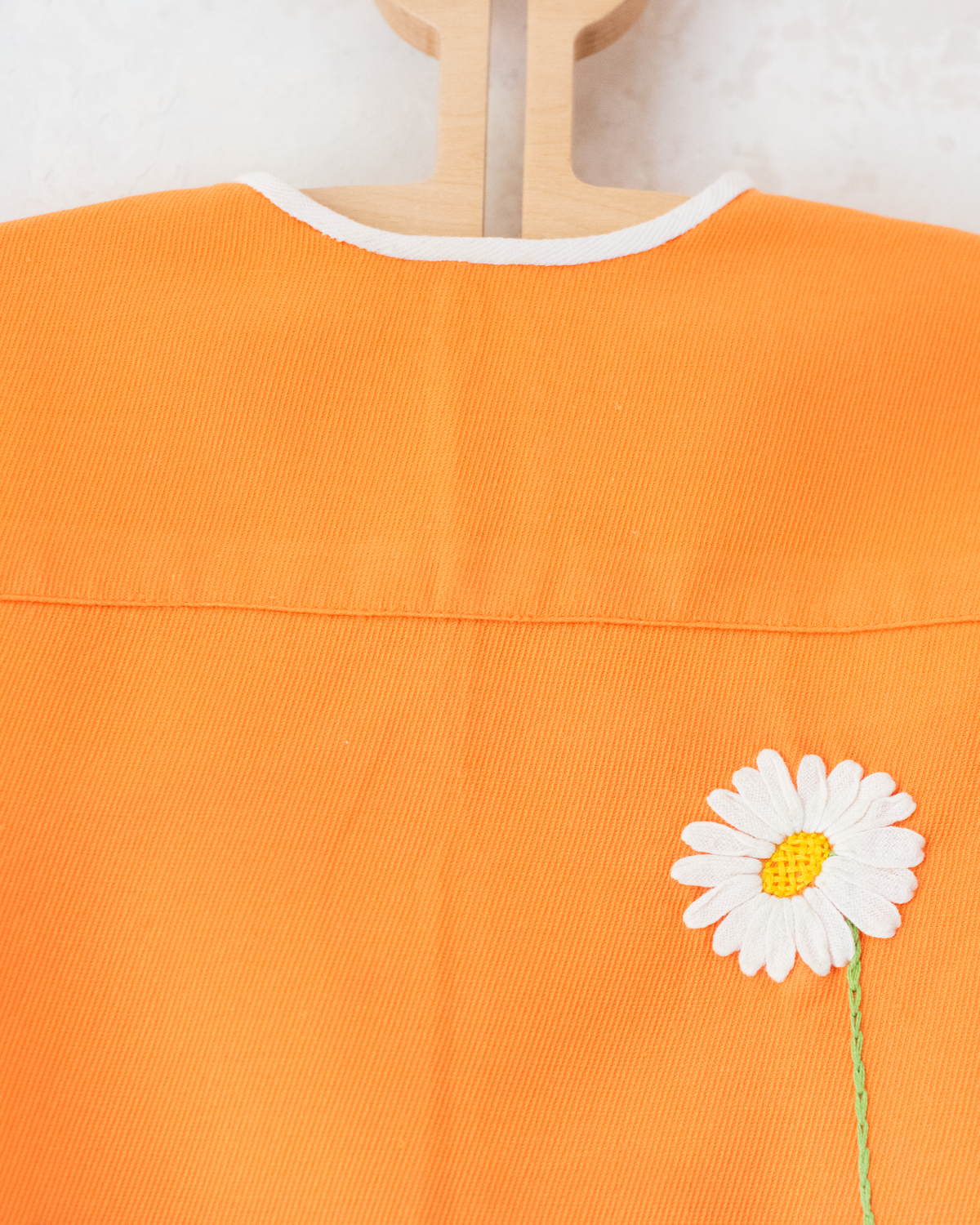 Orange dress with white flower embroidery | 12-18 months