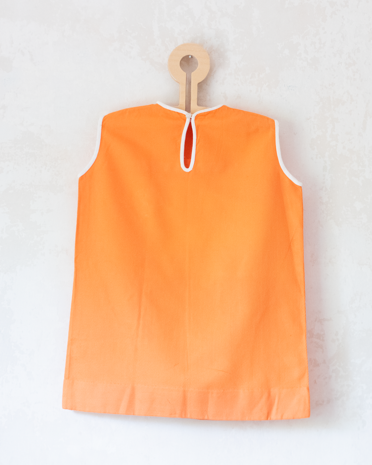 Orange dress with white flower embroidery | 12-18 months