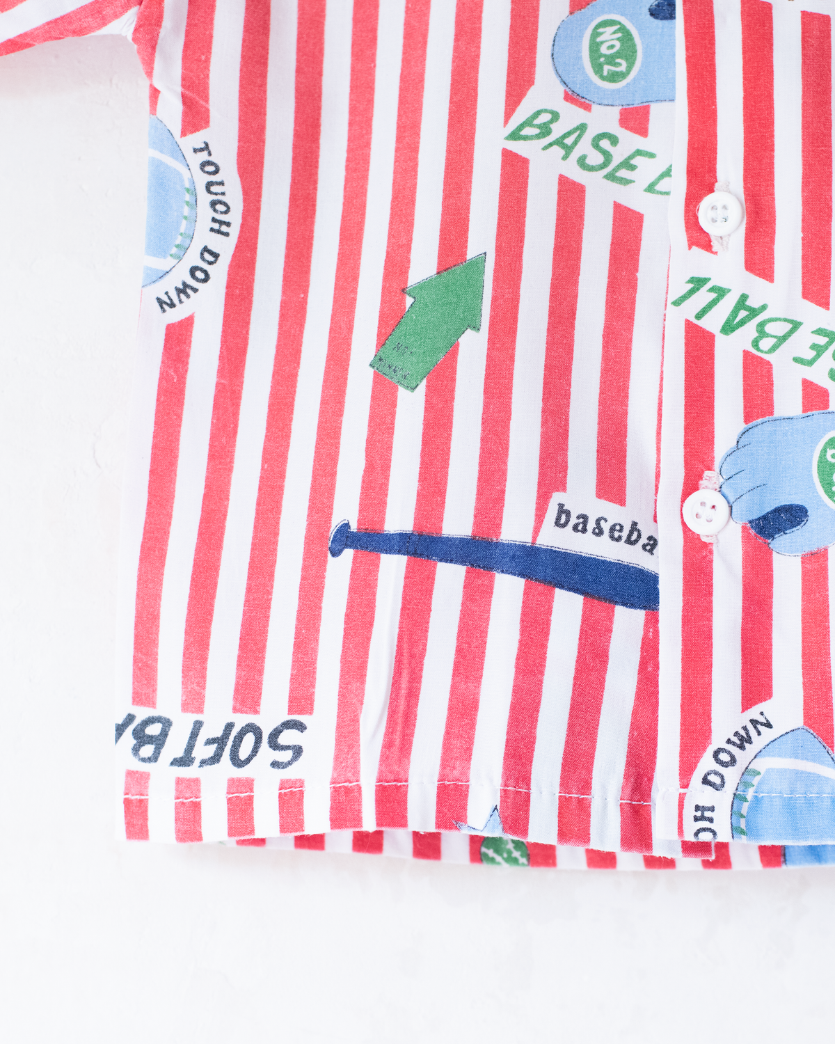 Striped button-down shirt with sports prints | 2-3 years
