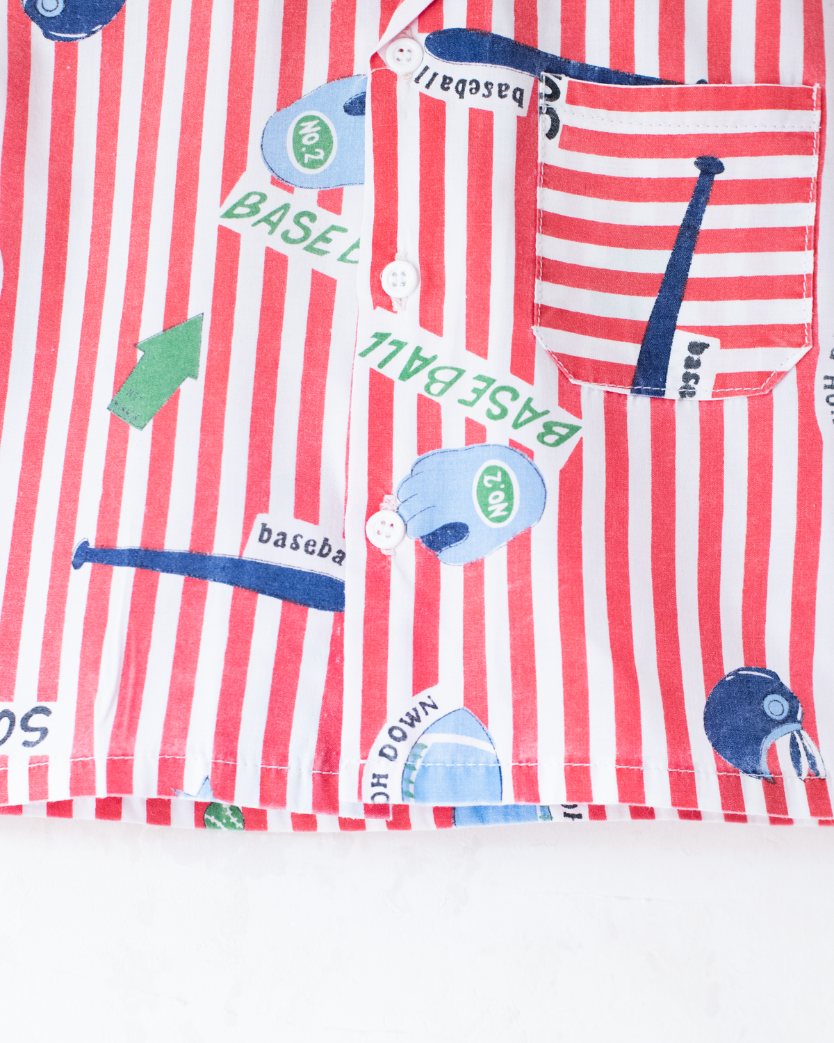 Striped button-down shirt with sports prints | 2-3 years
