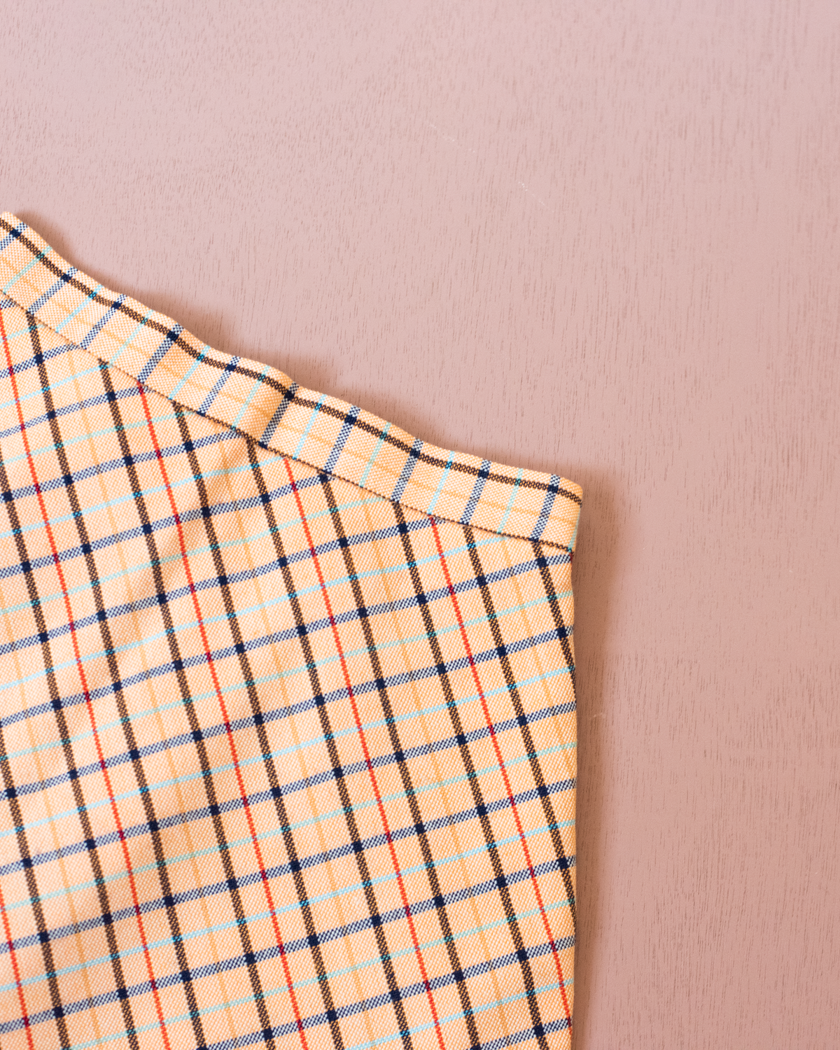Orange plaid skirt | French deadstock from the seventies | 4-5 years