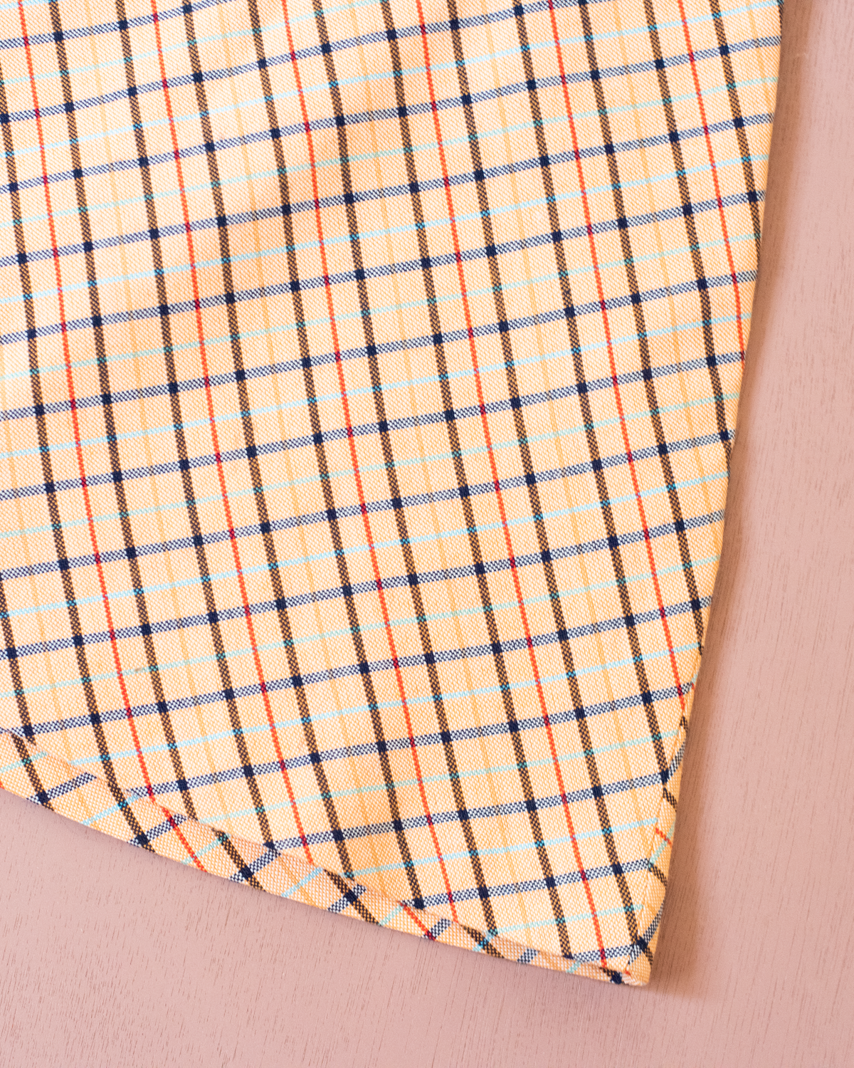 Orange plaid skirt | French deadstock from the seventies | 4-5 years