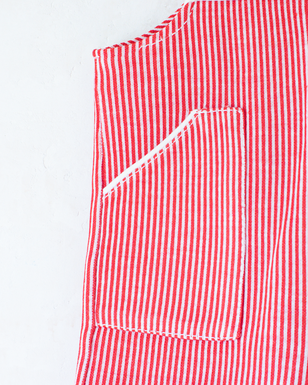 Red striped overall with sailor hat | 12-18 months