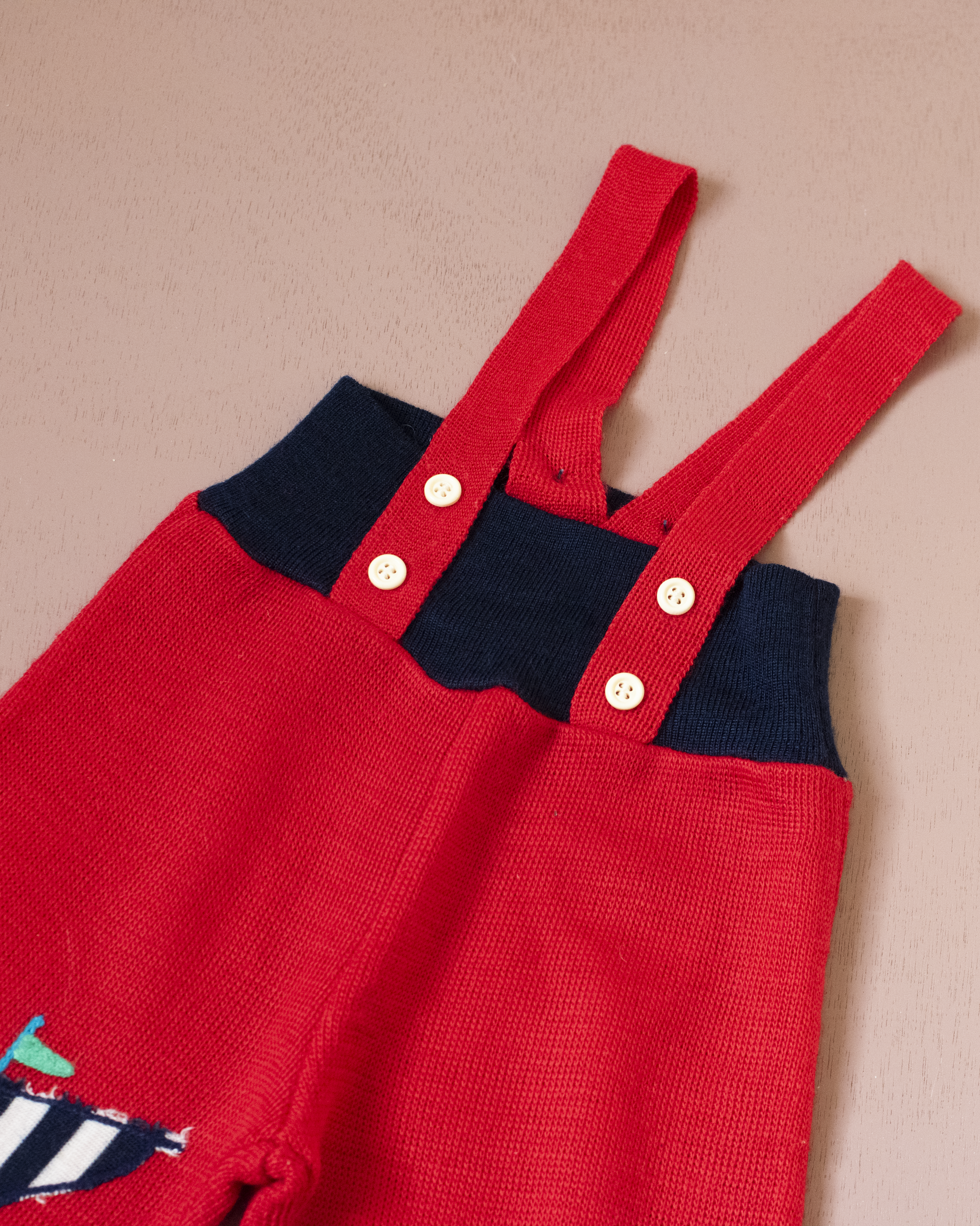 שלייקס סרוג עם ספינה | דד סטוק צרפתי מהסבנטיז | 6-9 חודשים