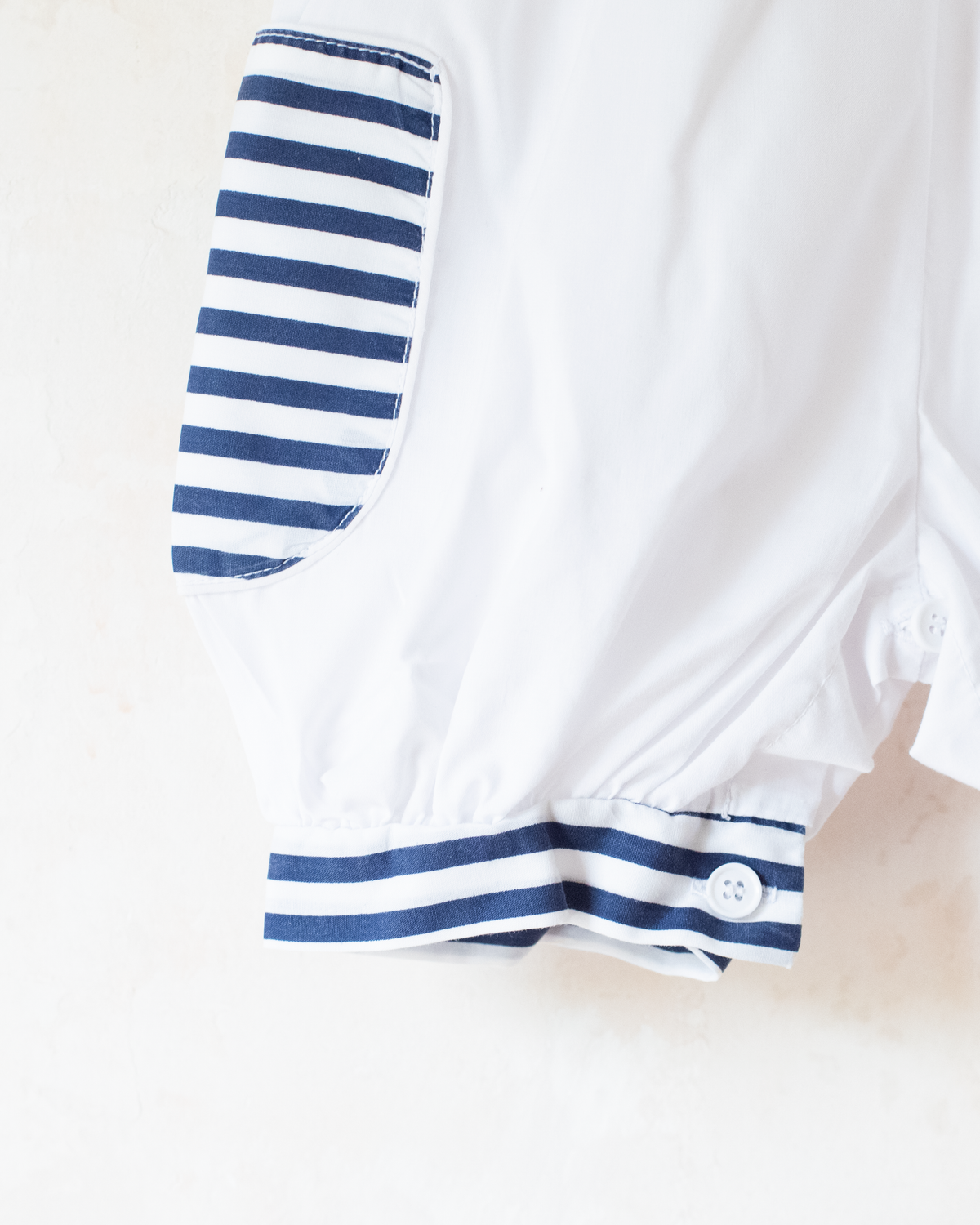 Sailor overalls with stripes and embroidery | 3-6 months