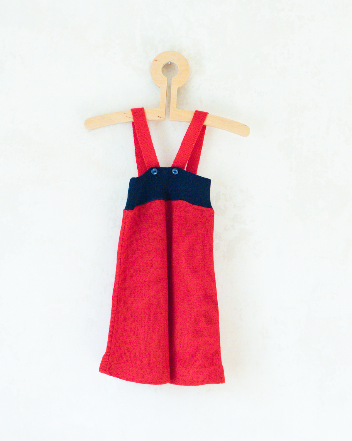 Knitted suspenders with a sailboat | French deadstock from the seventies | 3-6 months