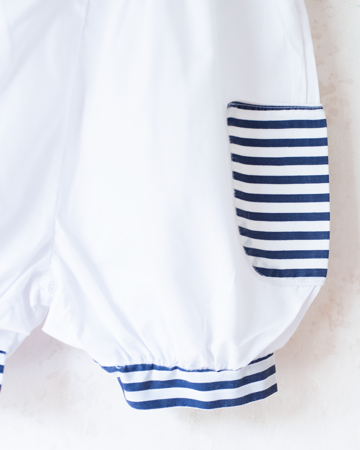 Sailor overalls with stripes and embroidery | 3-6 months