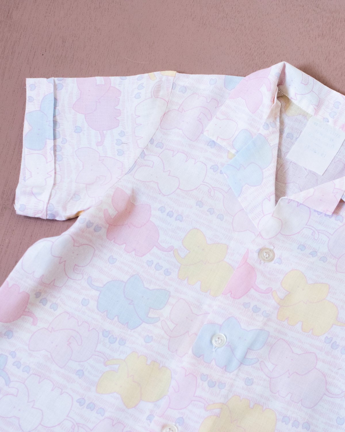 Button-down shirt with pastel elephants | 18-24 months