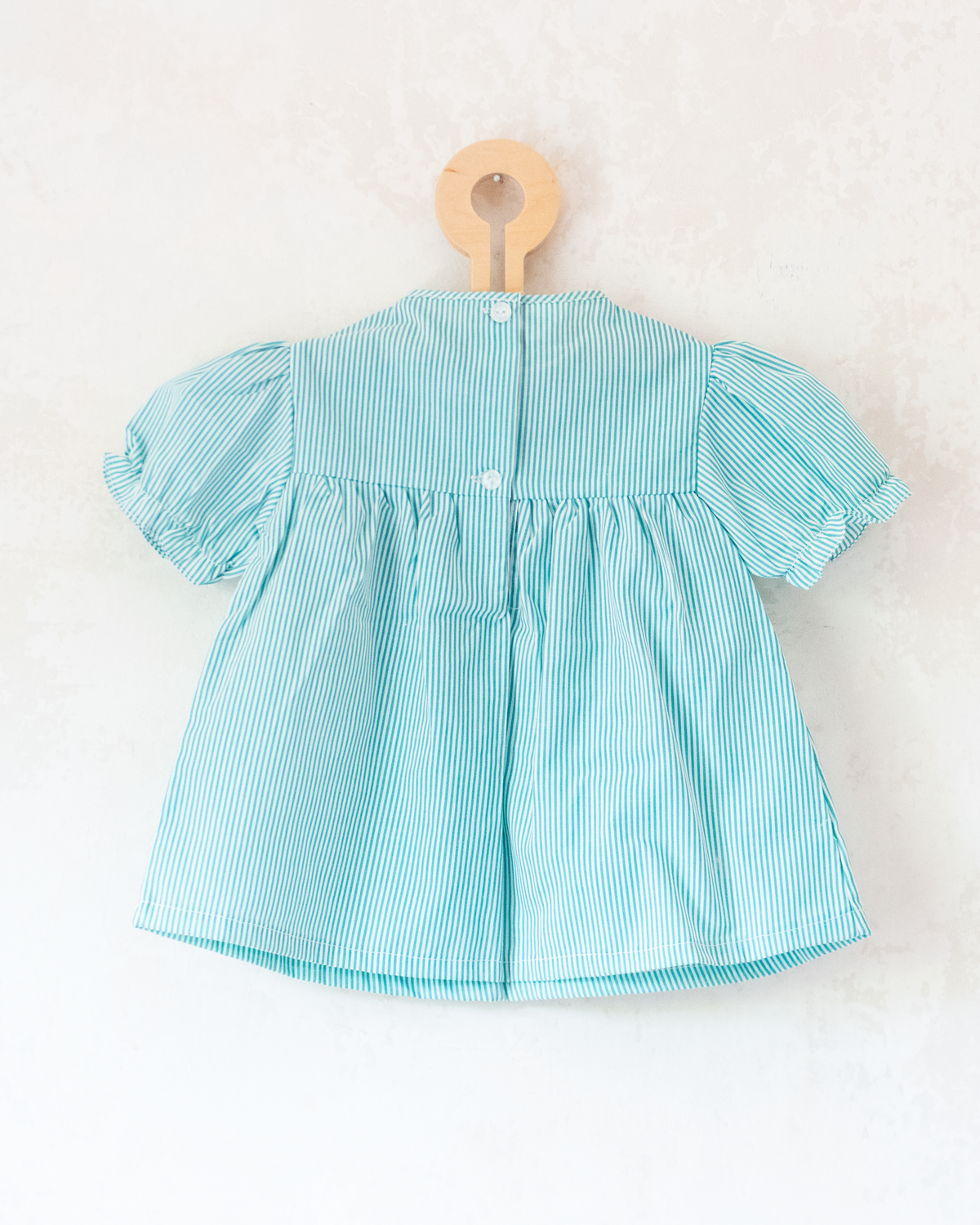 Striped dress with fisherman collar and embroidered boats | 9-12 months
