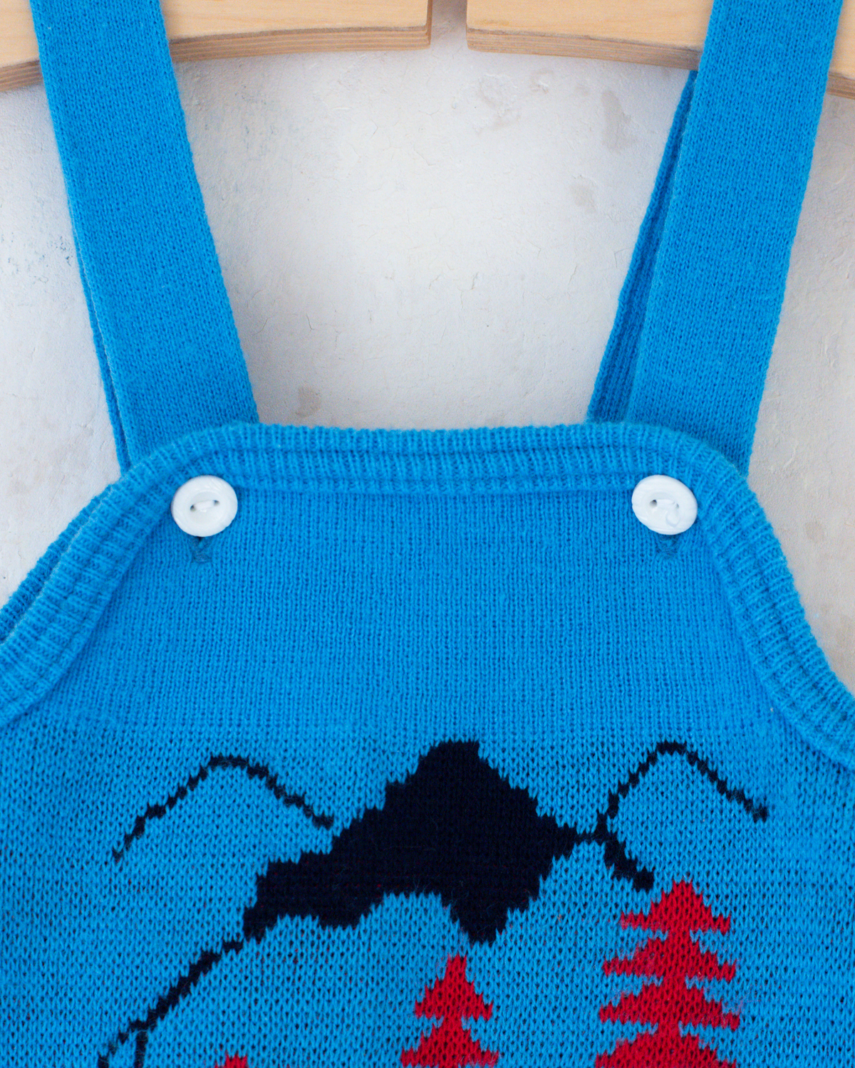 Blue knitted overall with ski turtle neck | 9-12 months