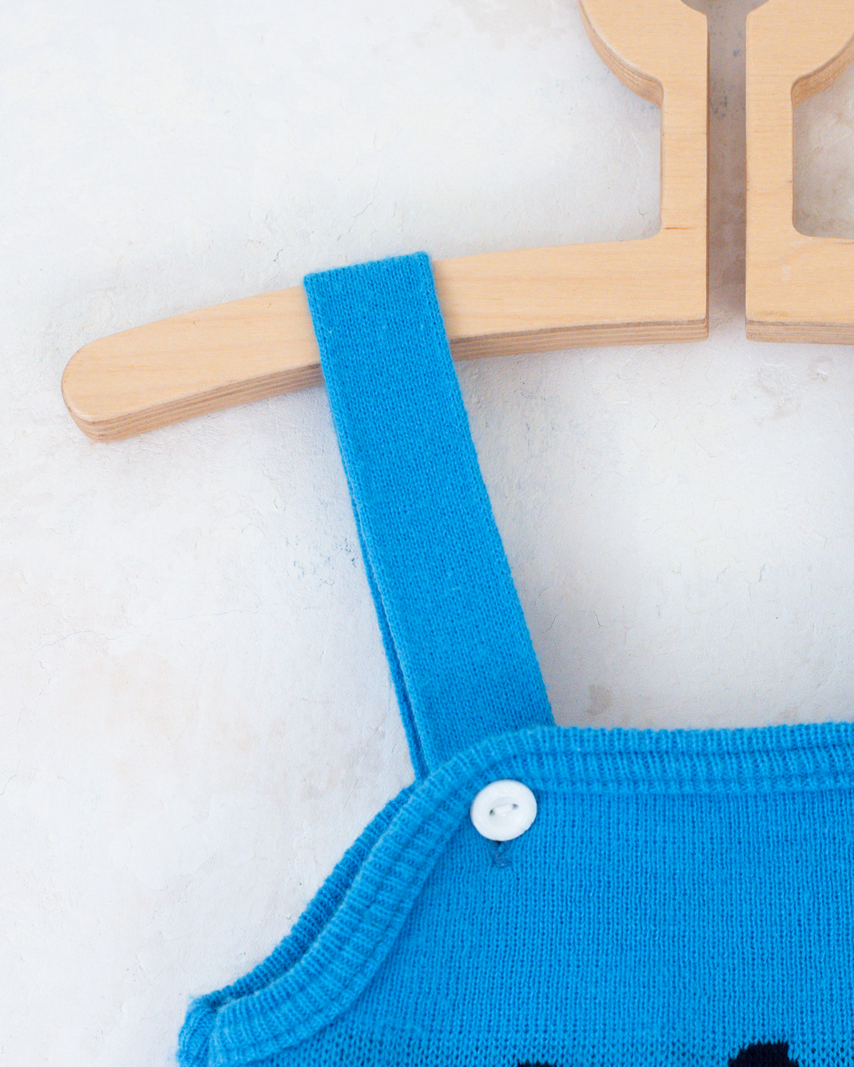 Blue knitted overall with ski turtle neck | 9-12 months