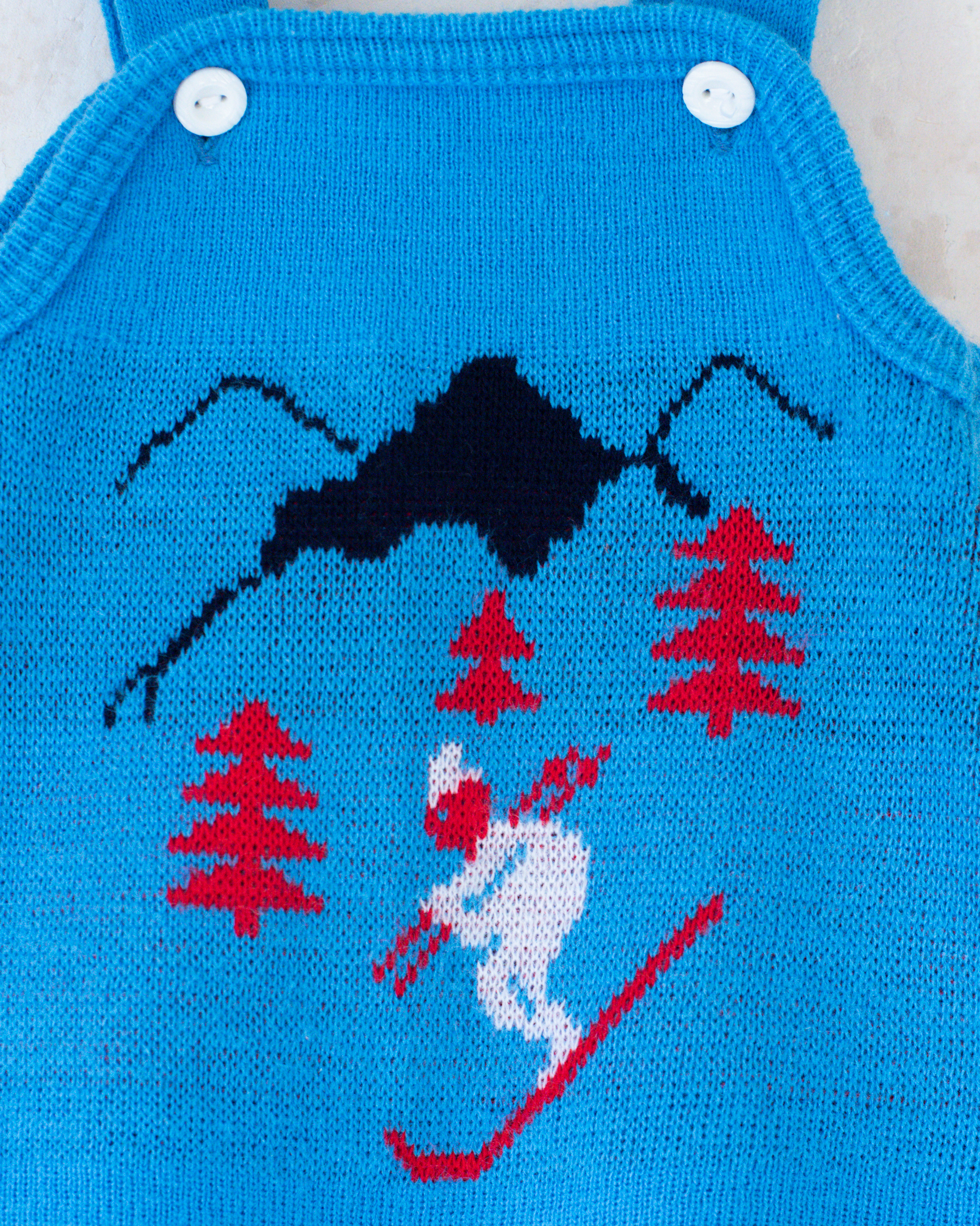 אוברול סרוג כחול עם גולש סקי | 9-12 חודשים