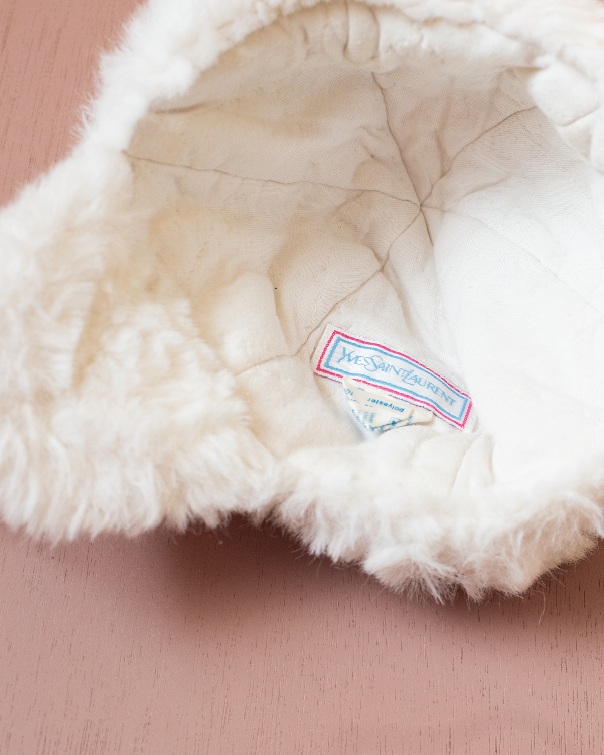 White fur hat by Yves Saint Laurent | 6-12 months
