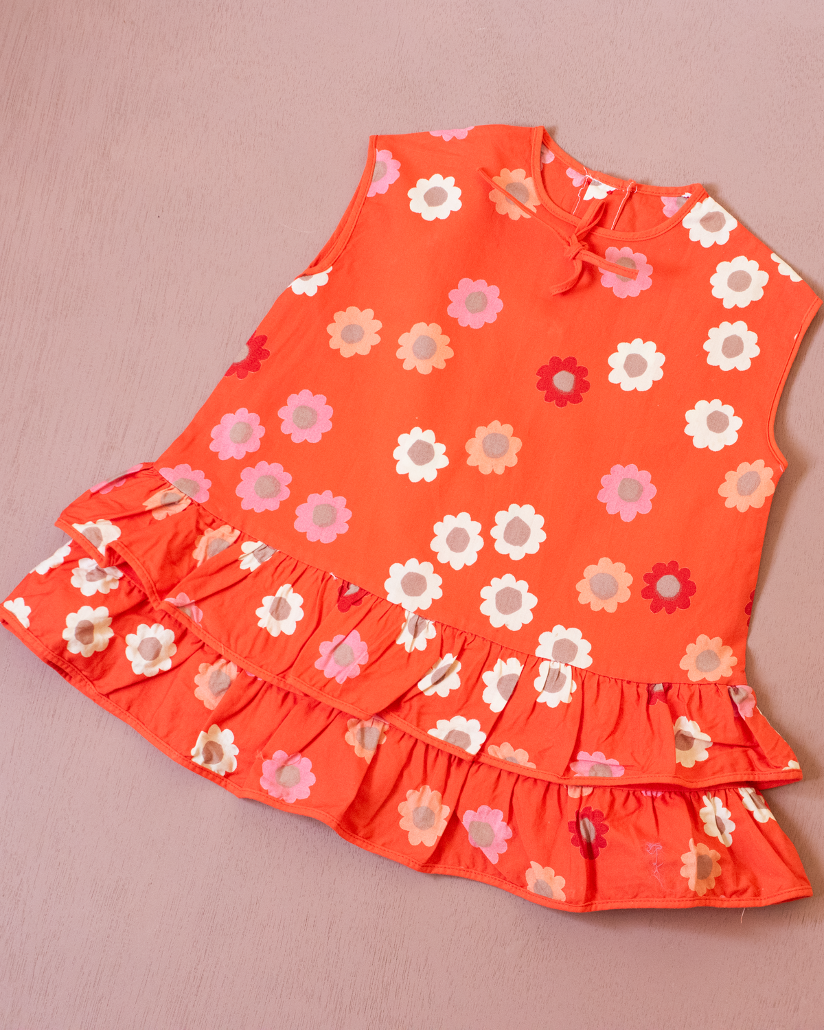 Orange floral dress | 9-12 months