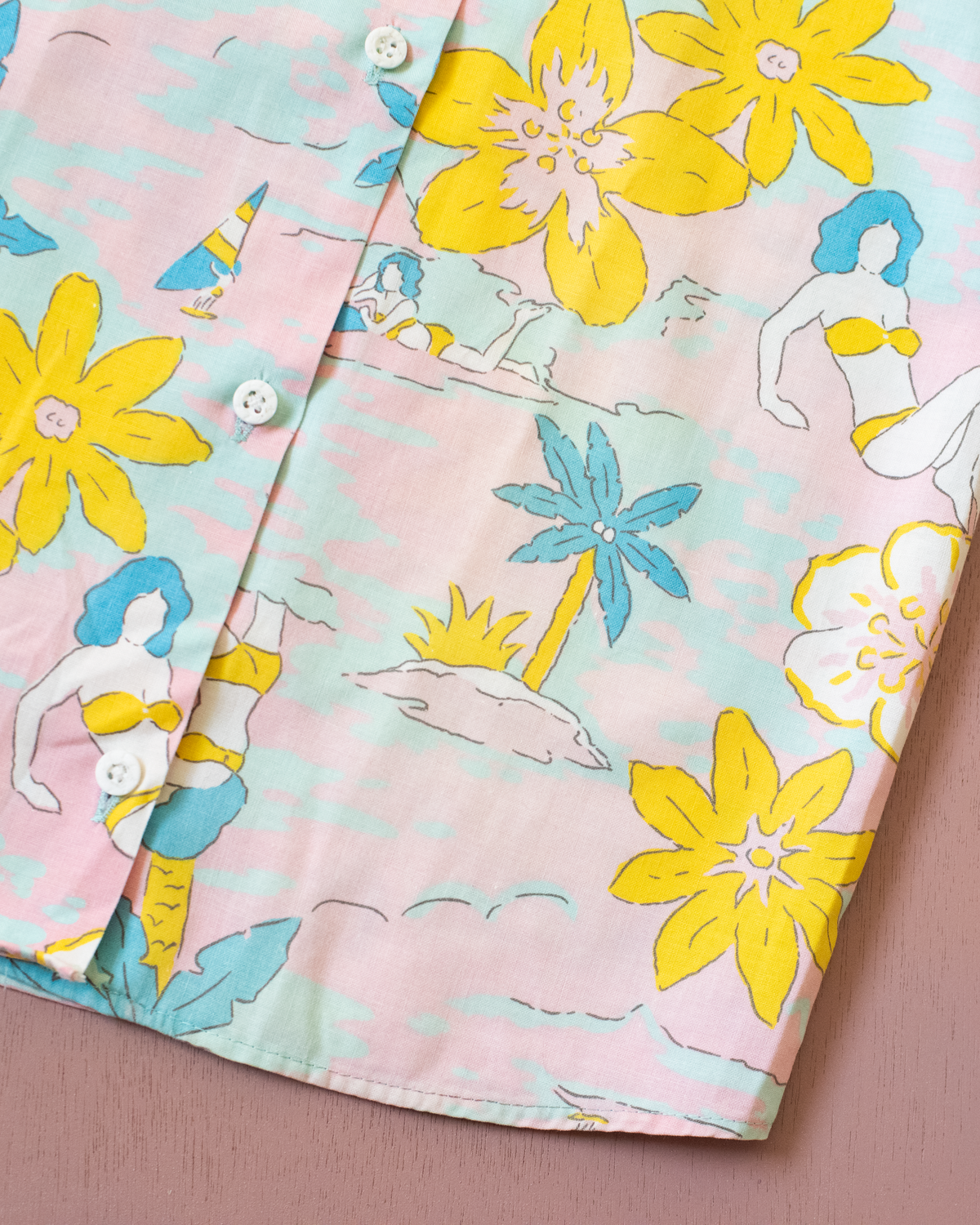 Pastel Hawaiian Button-Down Shirt | 4-5 Years