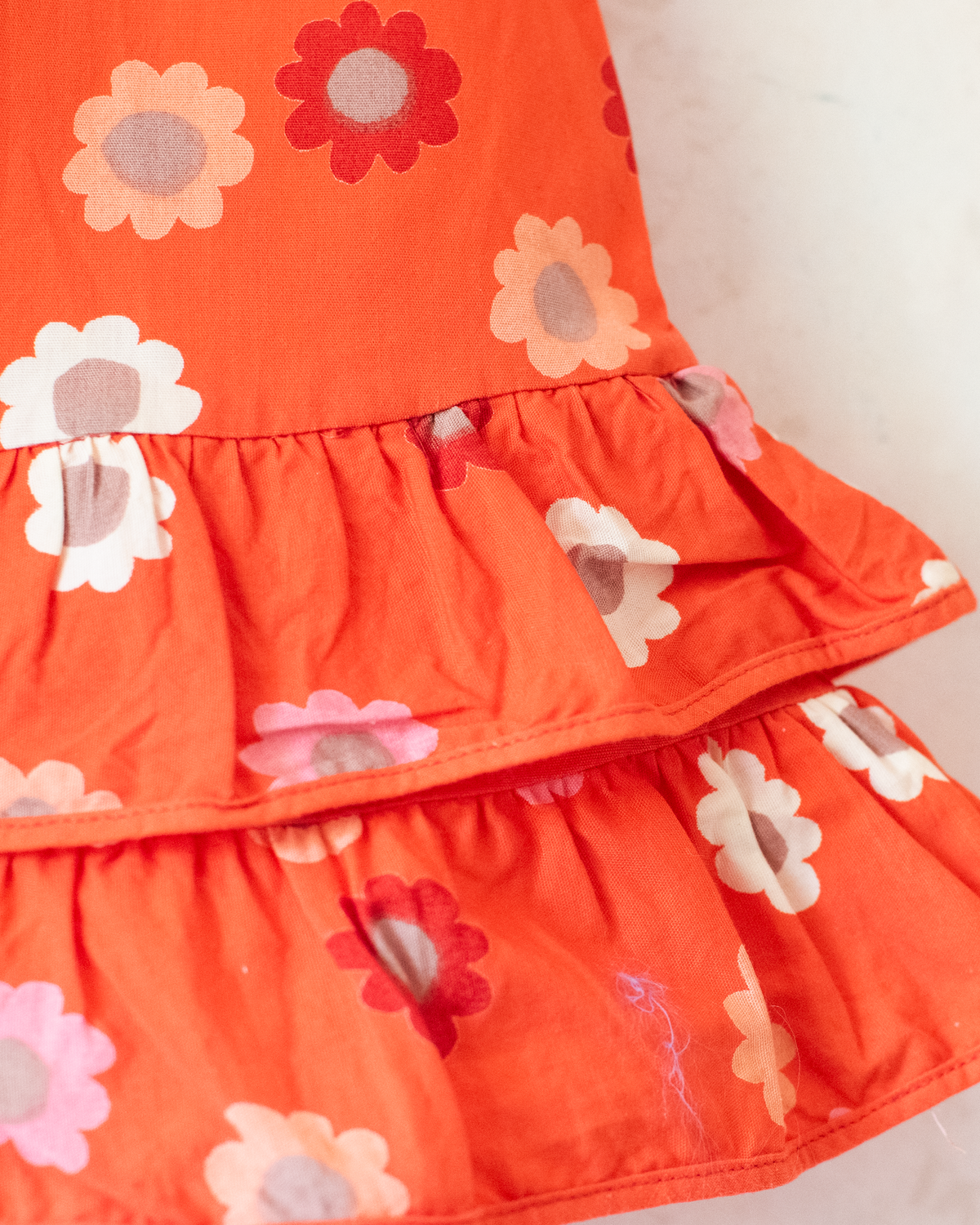 Orange floral dress | 9-12 months
