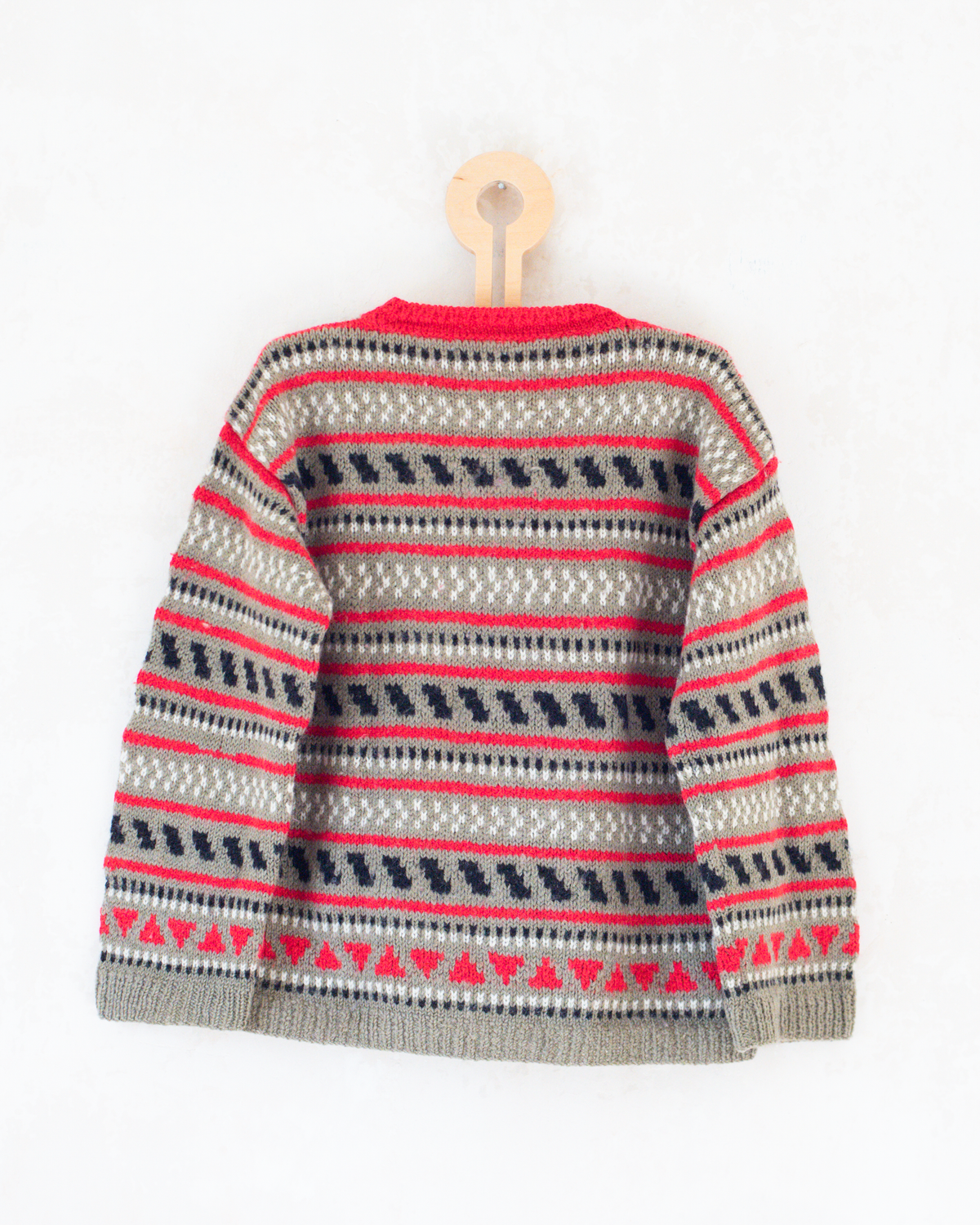 Red and Gray Wool Sweater | 6-7 Years