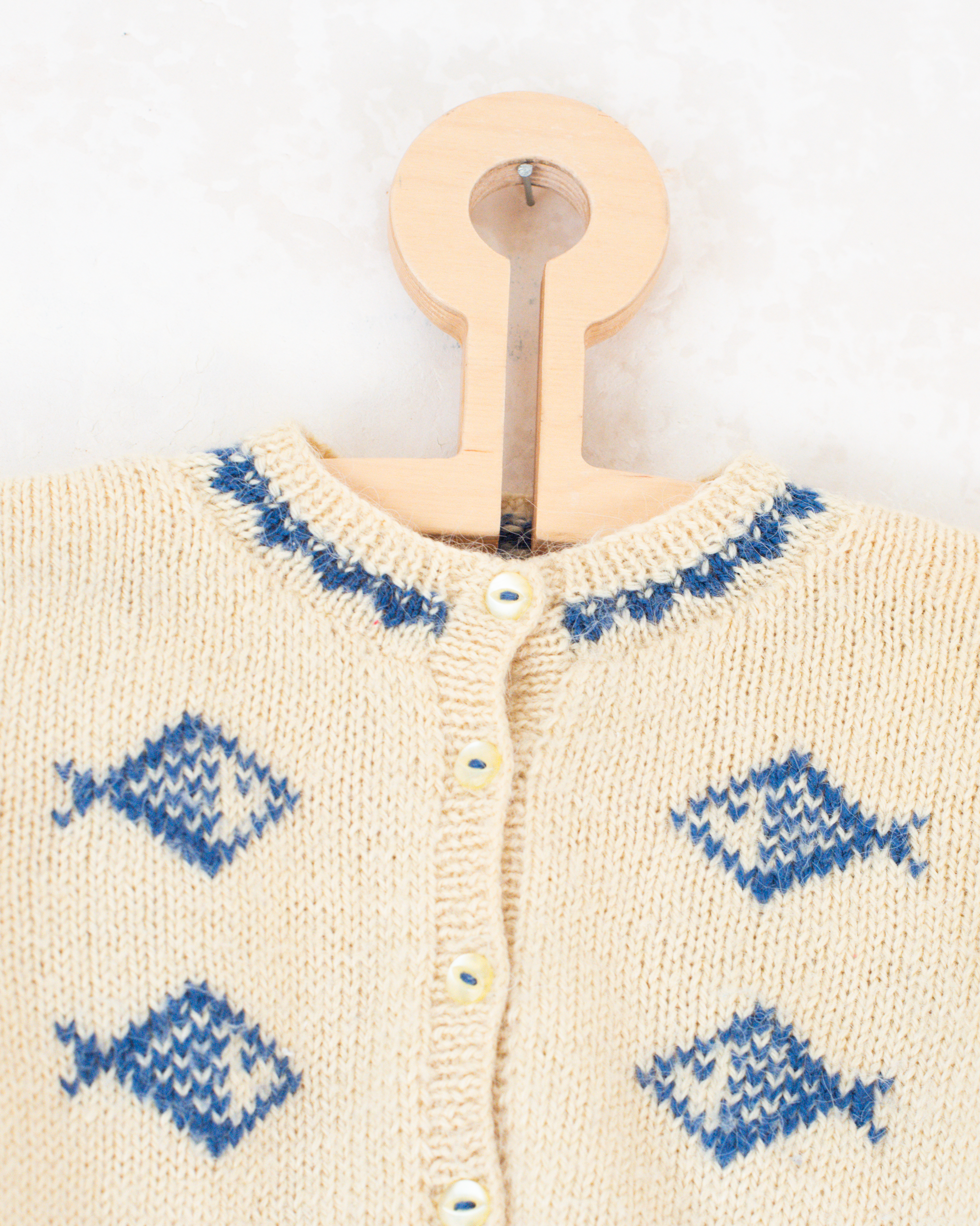 קרדיגן צמר עם דגים | 12-18 חודשים