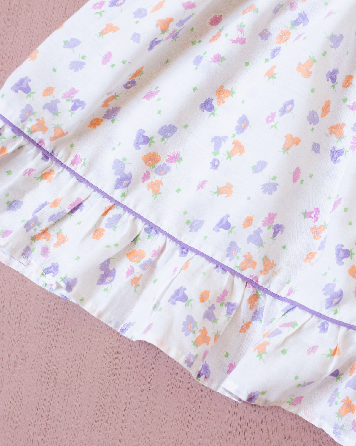 White floral dress with ruffle straps | 12-18 months