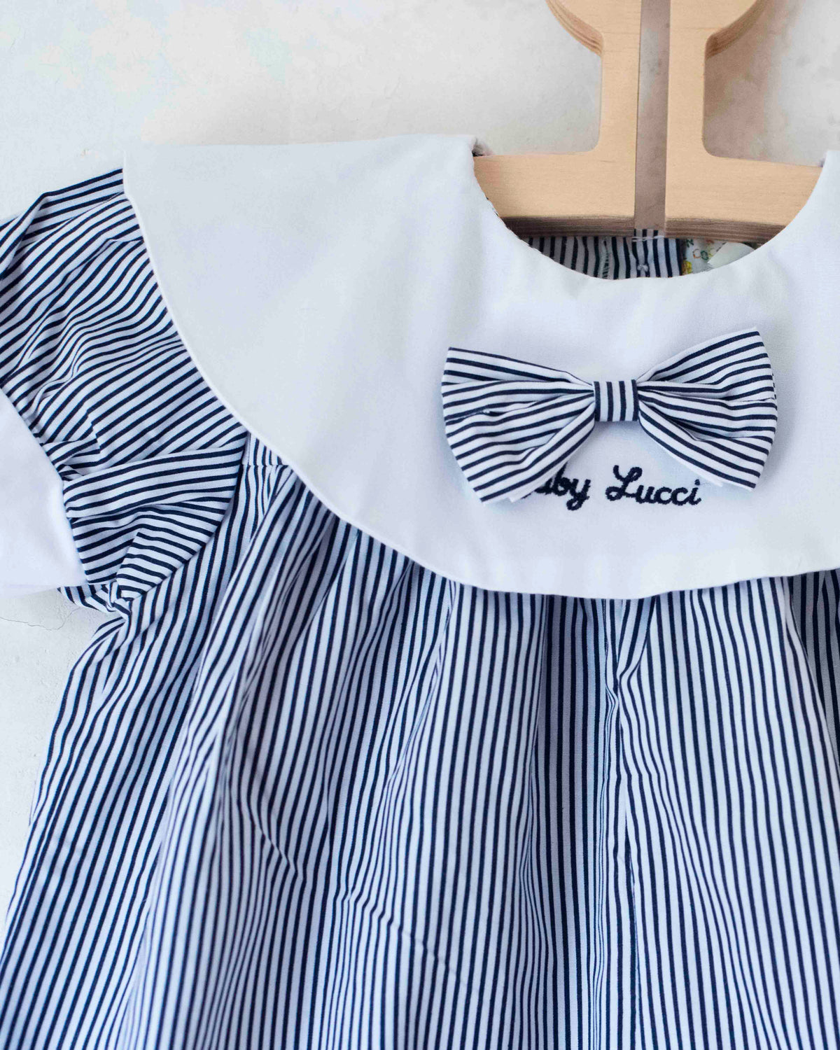 Striped overalls with bow tie | 9-12 months