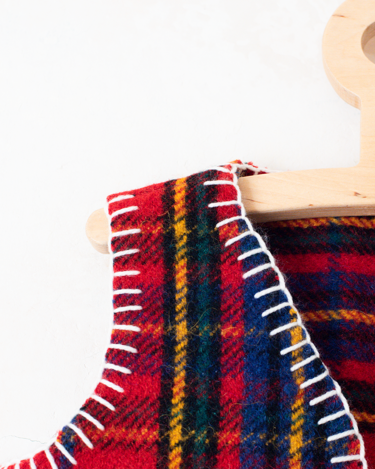 Colorful Upcycled Plaid Wool Vest | 4-5 years