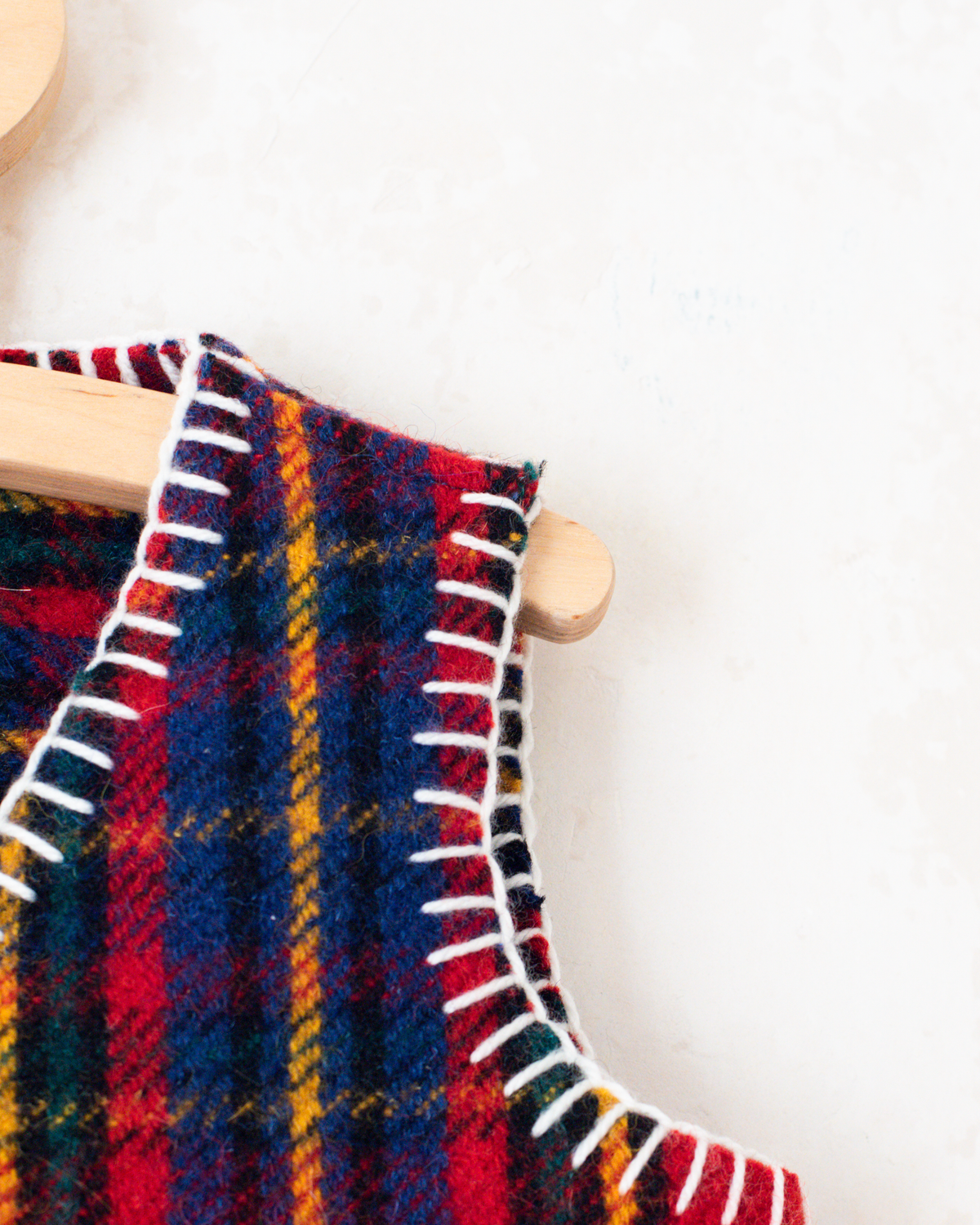 Colorful Upcycled Plaid Wool Vest | 4-5 years