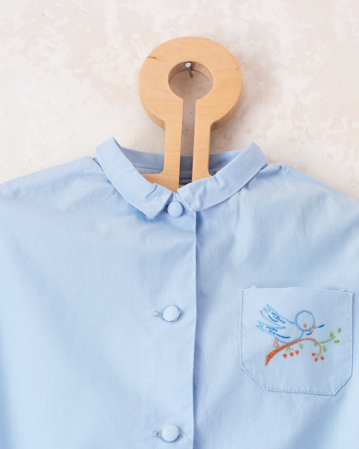 Light blue dress with bird embroidery | 9-12 months